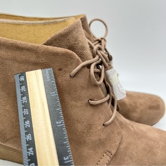 Dr Scholls Womens Size 10 Brown Microsuede Tasseled Wedge Ankle Boots Booties - Picture 10 of 15